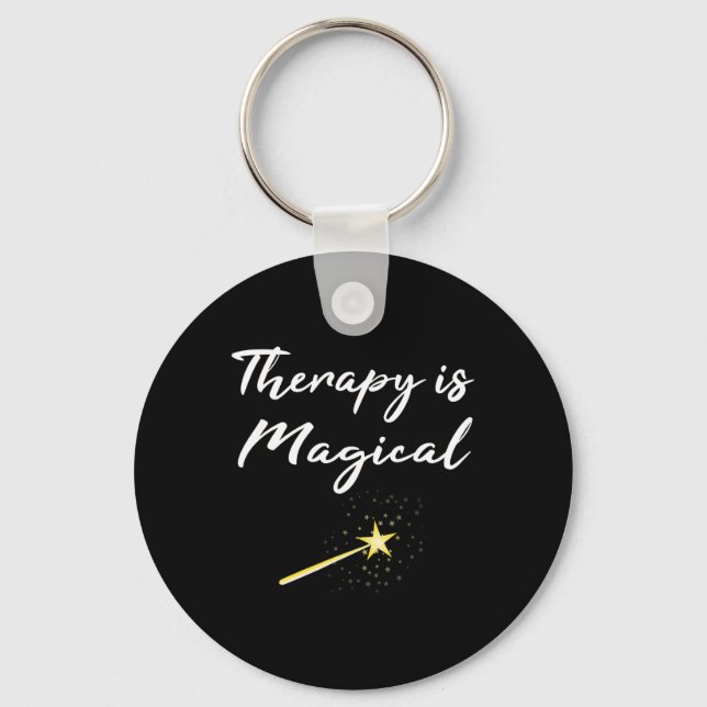 Gift Therapy Is Magical Mental Health Professional Keychain (Front)