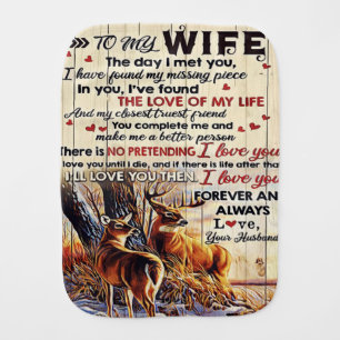 Gift To Family To My Husband Letter Design Baby Burp Cloth