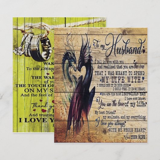 Gift To My Husband, Love Quotes Letter (Front/Back)