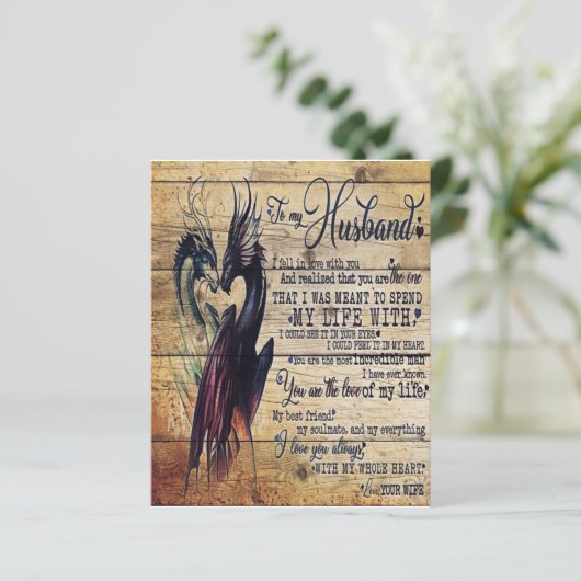 Gift To My Husband, Love Quotes Letter (Standing Front)