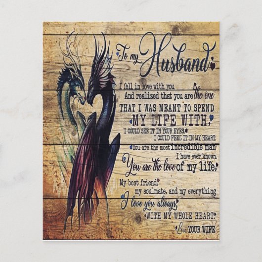 Gift To My Husband, Love Quotes Letter (Front)