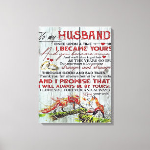 Gift To My Husband, Love Quotes Letter Canvas Print