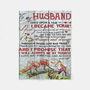 Gift To My Husband, Love Quotes Letter Fleece Blanket