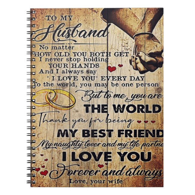 Gift To My Husband, Love Quotes Letter Notebook (Front)