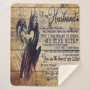 Gift To My Husband, Love Quotes Letter Sherpa Blanket