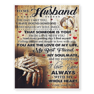 Gift To My Husband, Love Quotes Letter Temporary Tattoos