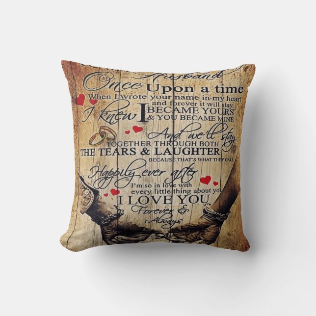 Gift To My Husband | Lovely Husband Letter | Throw Pillow (Front)