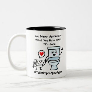 Gift Toilet Paper Shortage Apocalypse Two-Tone Coffee Mug