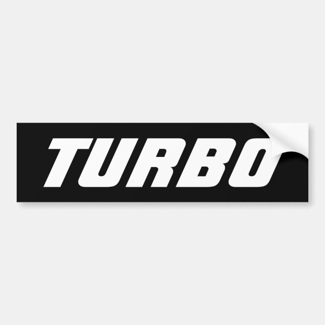 Gift "TURBO" charged power diesel car truck Bumper Sticker (Front)