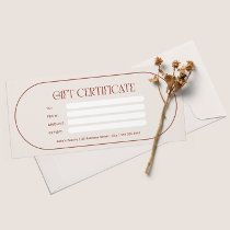 Gift Voucher Business Gift Certificate Beautician