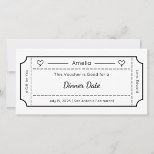 Gift Voucher, Custom Gift Ticket Card