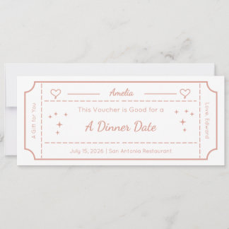 Gift Voucher, Dinner Date Custom Gift Card