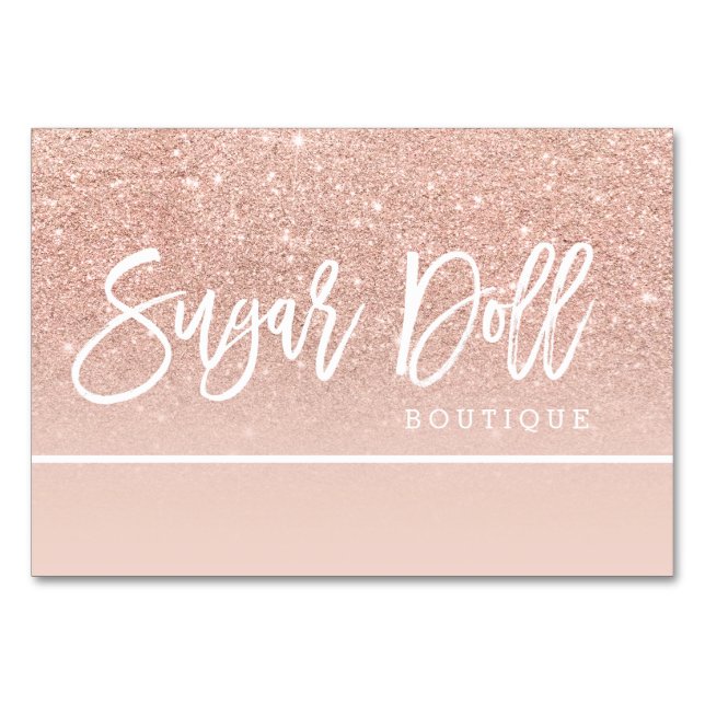 gift voucher rose gold typography rose gold logo table number (Front)