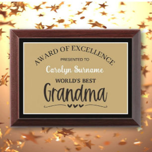 Gift! World's Best Grandma custom wall plaque