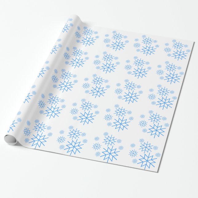 Gift Wrap - Blue Snowflakes (Unrolled)