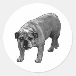 Gift Wrap Bulldog Dot Classic Round Sticker