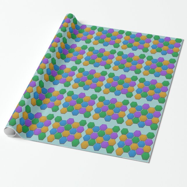 Gift Wrap - Colorful Hexagons (Unrolled)