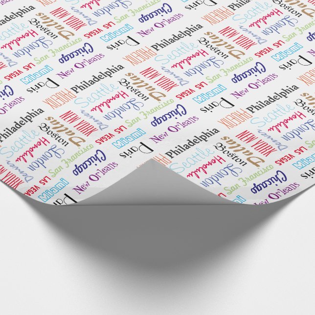 Gift Wrap Favorite Places Popular Cities Custom (Corner)