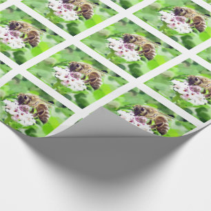 Gift Wrap - Honey Bee on Clover