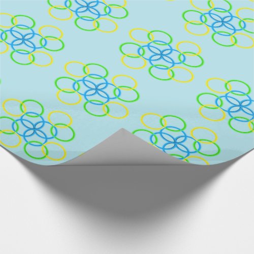 Gift Wrap _ Intersecting Rings Blue