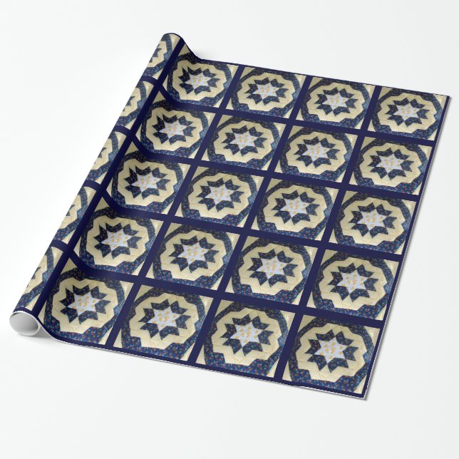 Gift Wrap - Quilted Star Flower Pattern (Unrolled)