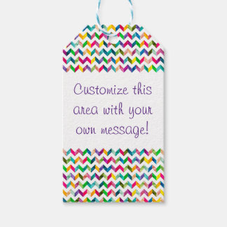 Gift Wrap - Rainbow Chevron Pattern (1) Gift Tags