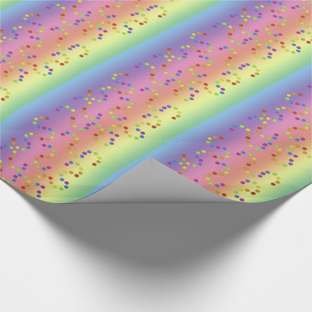 Gift Wrap - Rainbow with Colored Dots (Corner)