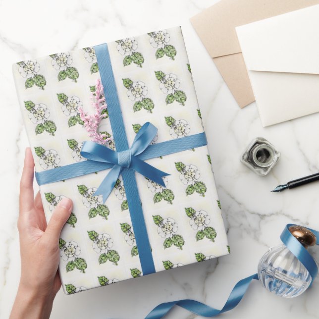 Gift Wrap Roll - NGA Watercolor White Gardenia (Gifting)