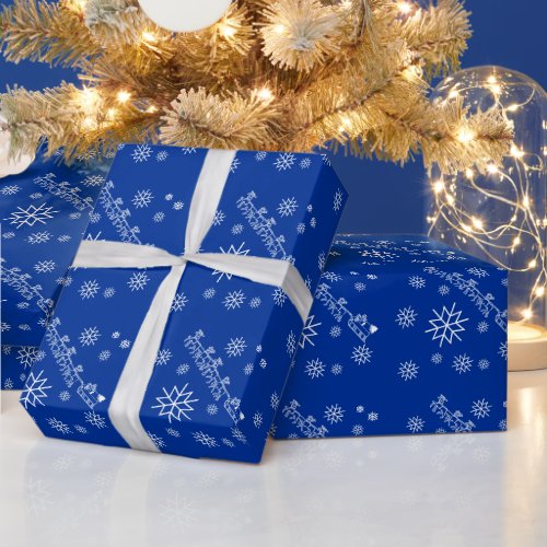Gift Wrap _ Santa Clause Sleigh Snowflakes