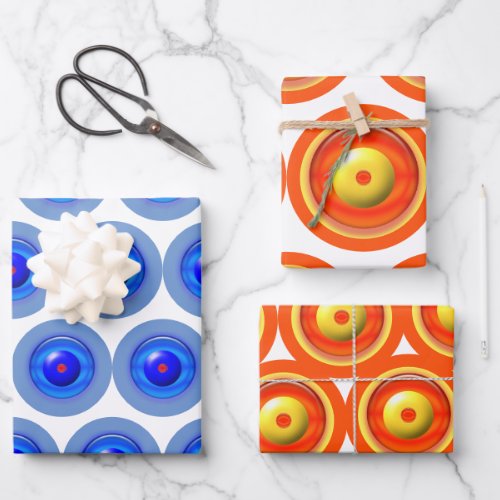 Gift Wrap Set _ Concentric Circles in Patterns