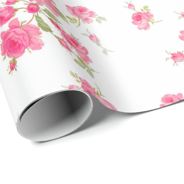 Gift Wrap St Colette June Roses sorbet (Roll Corner)