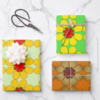 Gift Wrap - Stylized Daisies