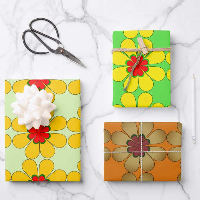 Gift Wrap - Stylized Daisies (Front)