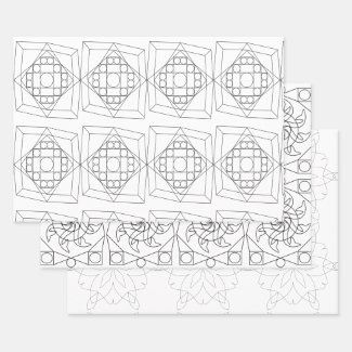 Gift Wrap - Three Mandala Patterns to Color (v.2)