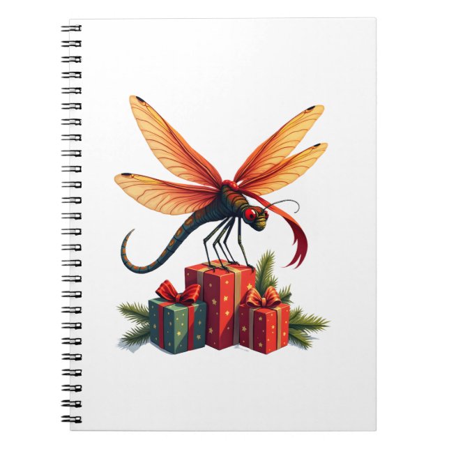 Gift-Wrapped Dragonfly Notebook (Front)