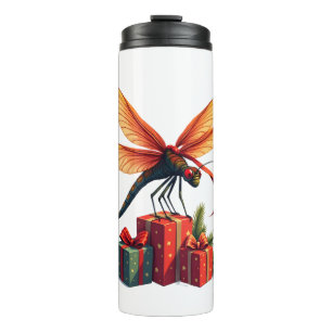 Gift-Wrapped Dragonfly Thermal Tumbler