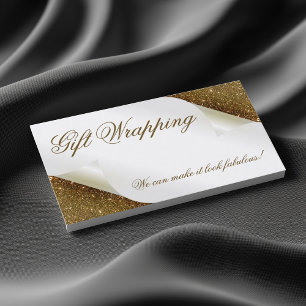 Gift Wrapping Boutique Souvenir Shop Gold Glitter Business Card