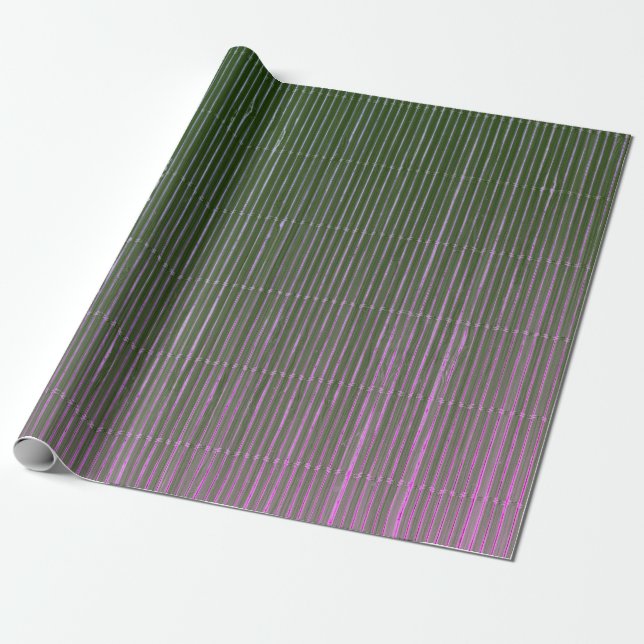 GIFT WRAPPING DARK GREEN MAGENTA FADED STRIPES WRAPPING PAPER (Unrolled)