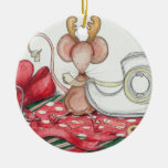 Gift Wrapping Mouse Ornament at Zazzle