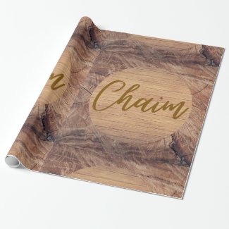 Gift Wrapping Paper Chaim Brown Wood Design