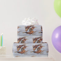BLUE AND WHITE KOI FISH JAPANESE Wrapping Paper