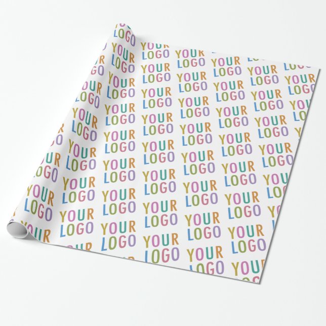 Gift Wrapping Paper Roll Custom Business Logo USA (Unrolled)
