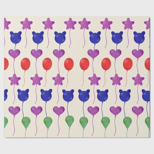 Gift Wrapping Paper Set Balloon Print  (Seam)