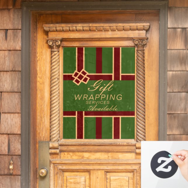 Gift Wrapping Services Available Long Window Cling (Home Door)