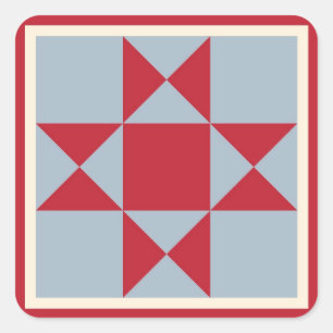 Gift Wrapping Supplies - Ohio Star Quilt Block Square Sticker