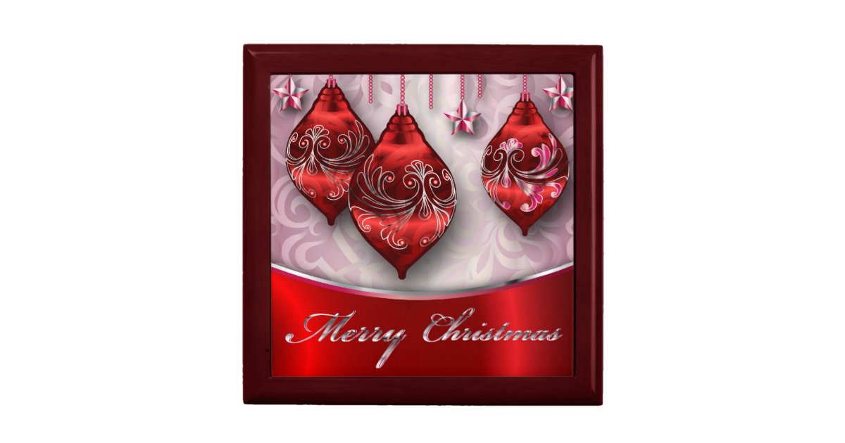 Giftbox Merry Christmas Jewelry Box Zazzle