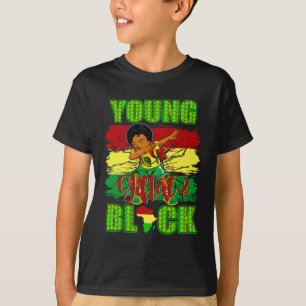 Gifted Black Boys Dabbing Black History Month Flag T-Shirt