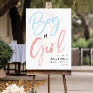Gifted Minimalist Gender Reveal Baby Welcome Sign