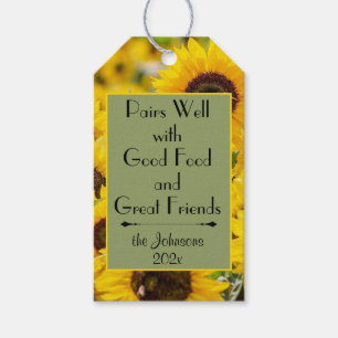 Gifting Wine Personalized Sunflower Tags Quote
