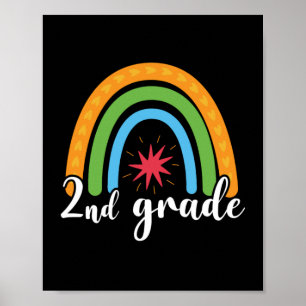 Gifts 2nd Teacher   2nd Grade Rainbow Poster